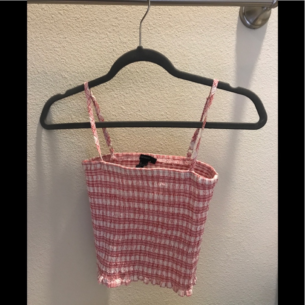 F21 Gingam Thin Strap Top